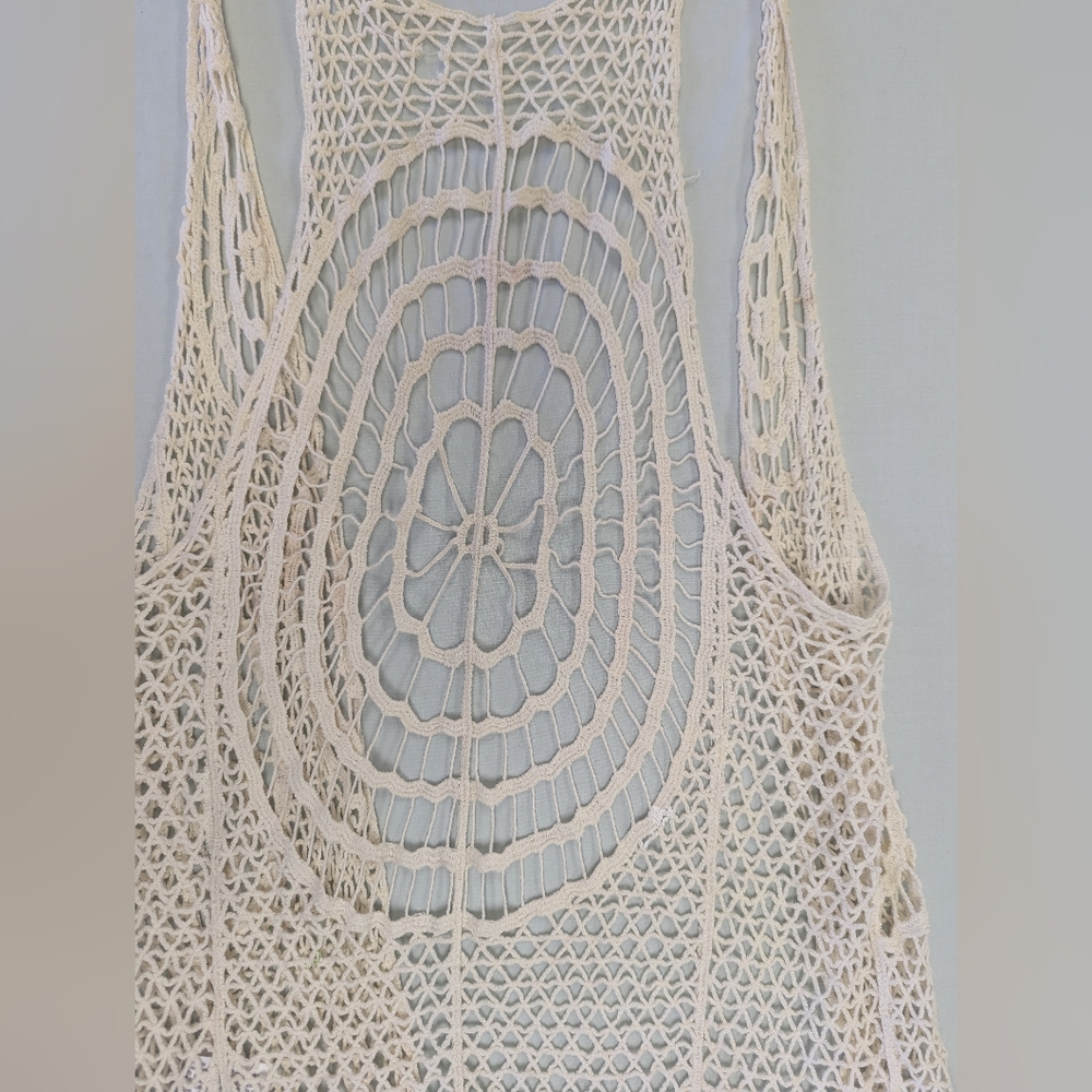 Long Crochet Fringe Vest - Picture 2 of 7
